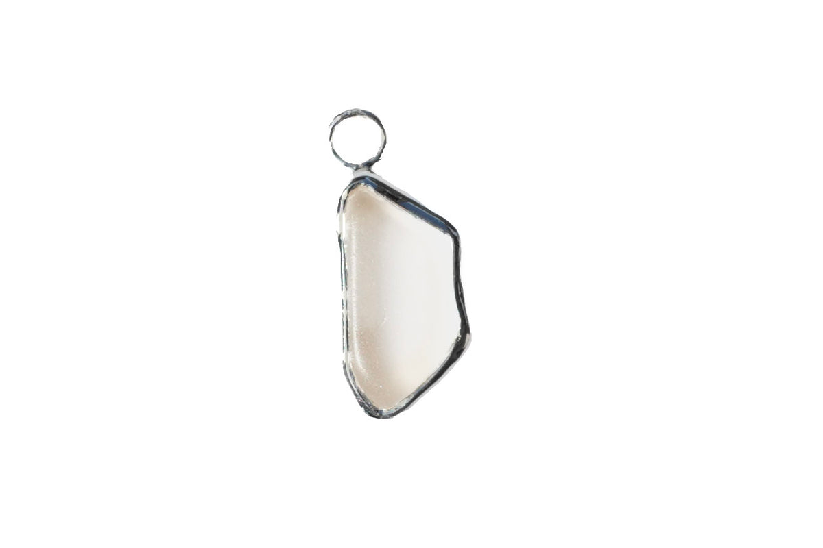 Small Seaglass Charm - White
