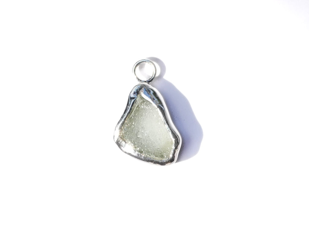 Small Seaglass Charm - White