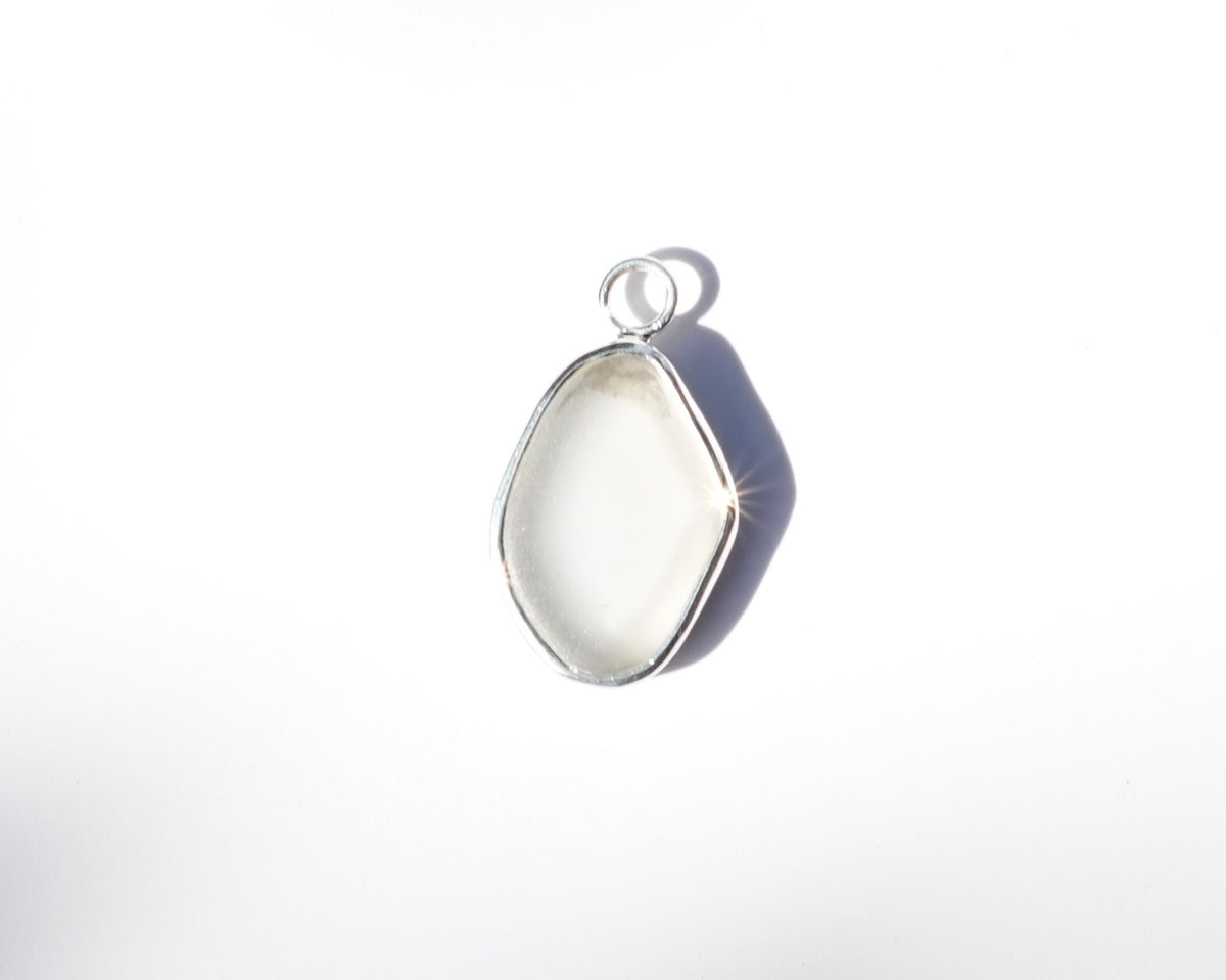 Large Seaglass Charm - White