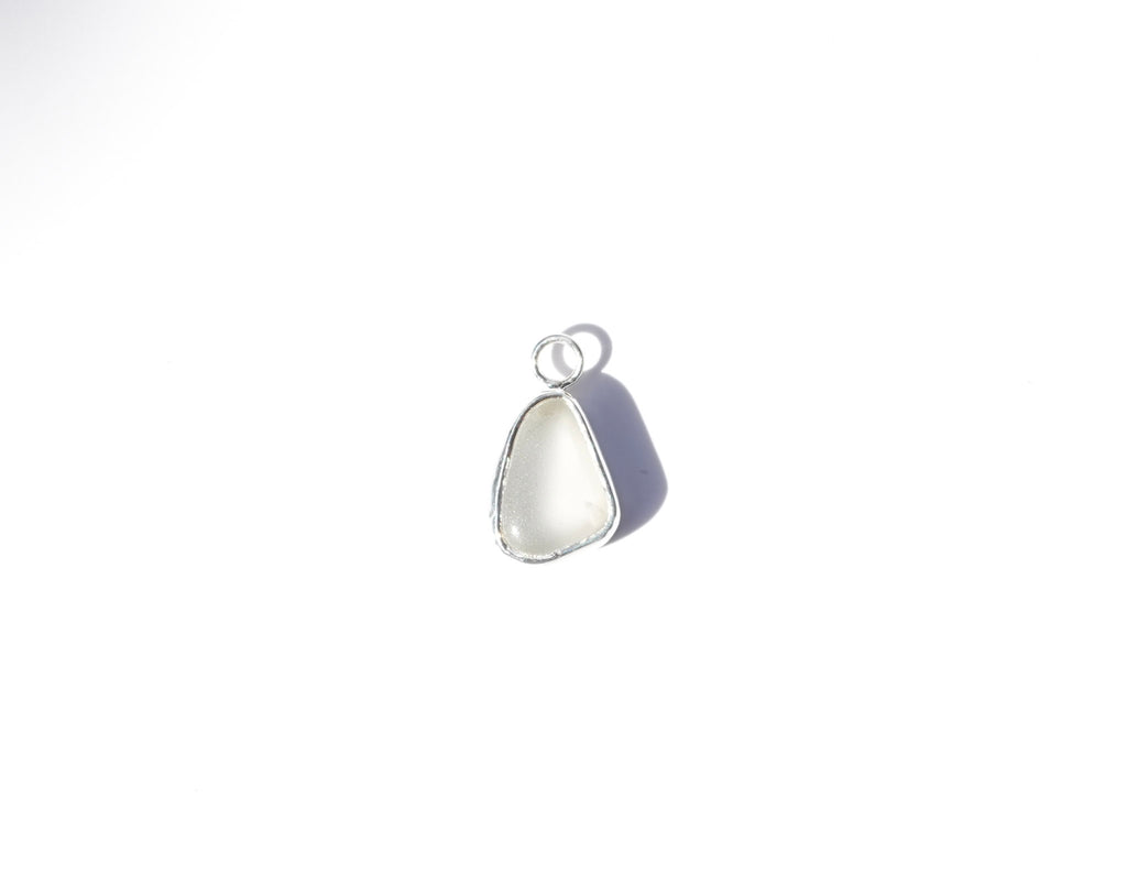 Small Seaglass Charm - White