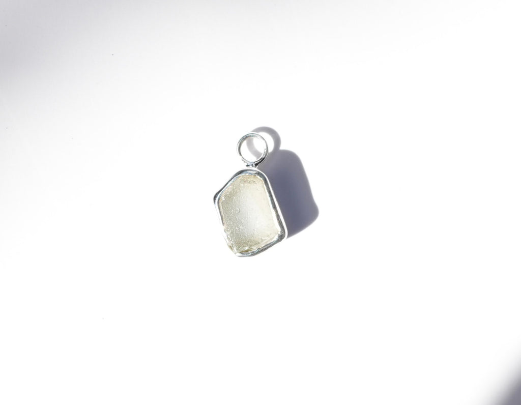Small Seaglass Charm - White
