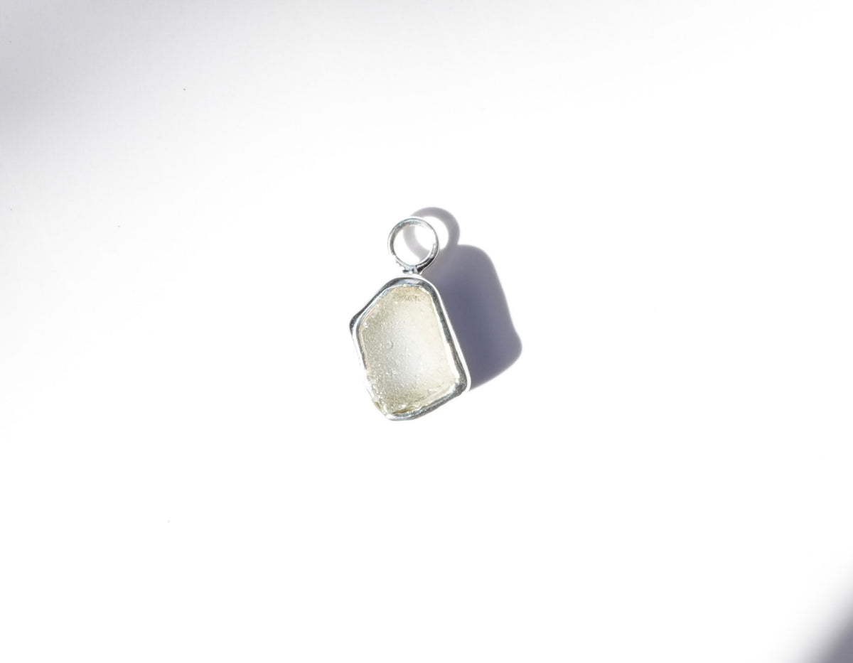 Small Seaglass Charm - White