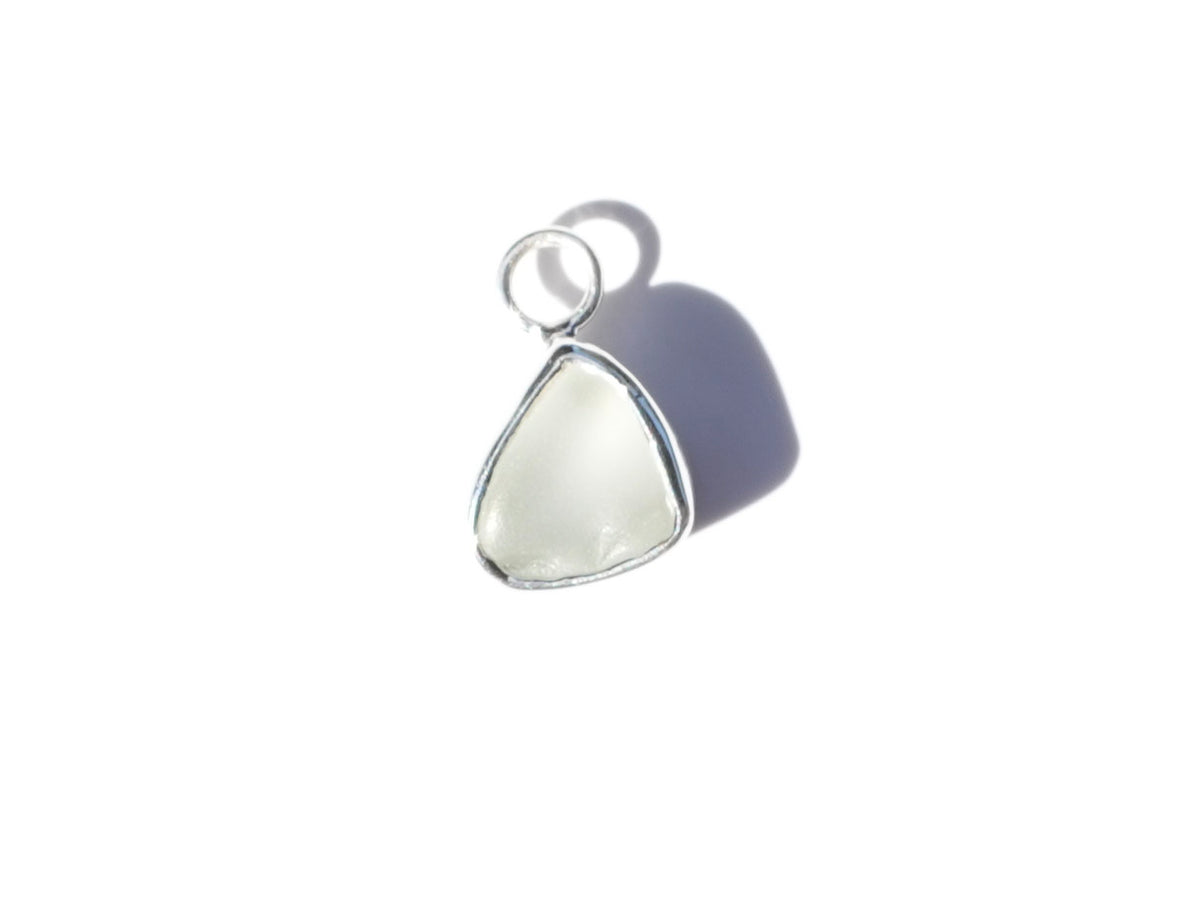 Small Seaglass Charm - White