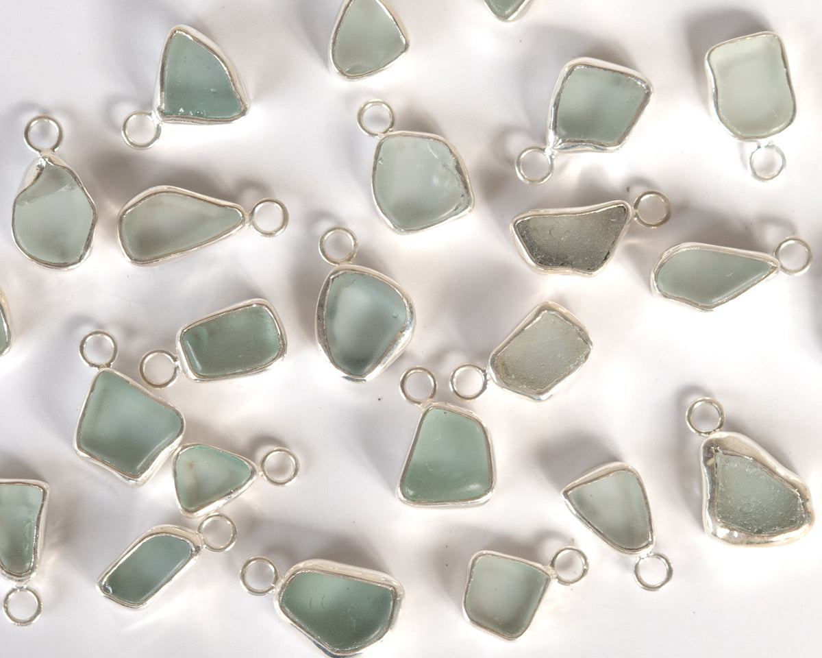 Small Seaglass Charm - Blue