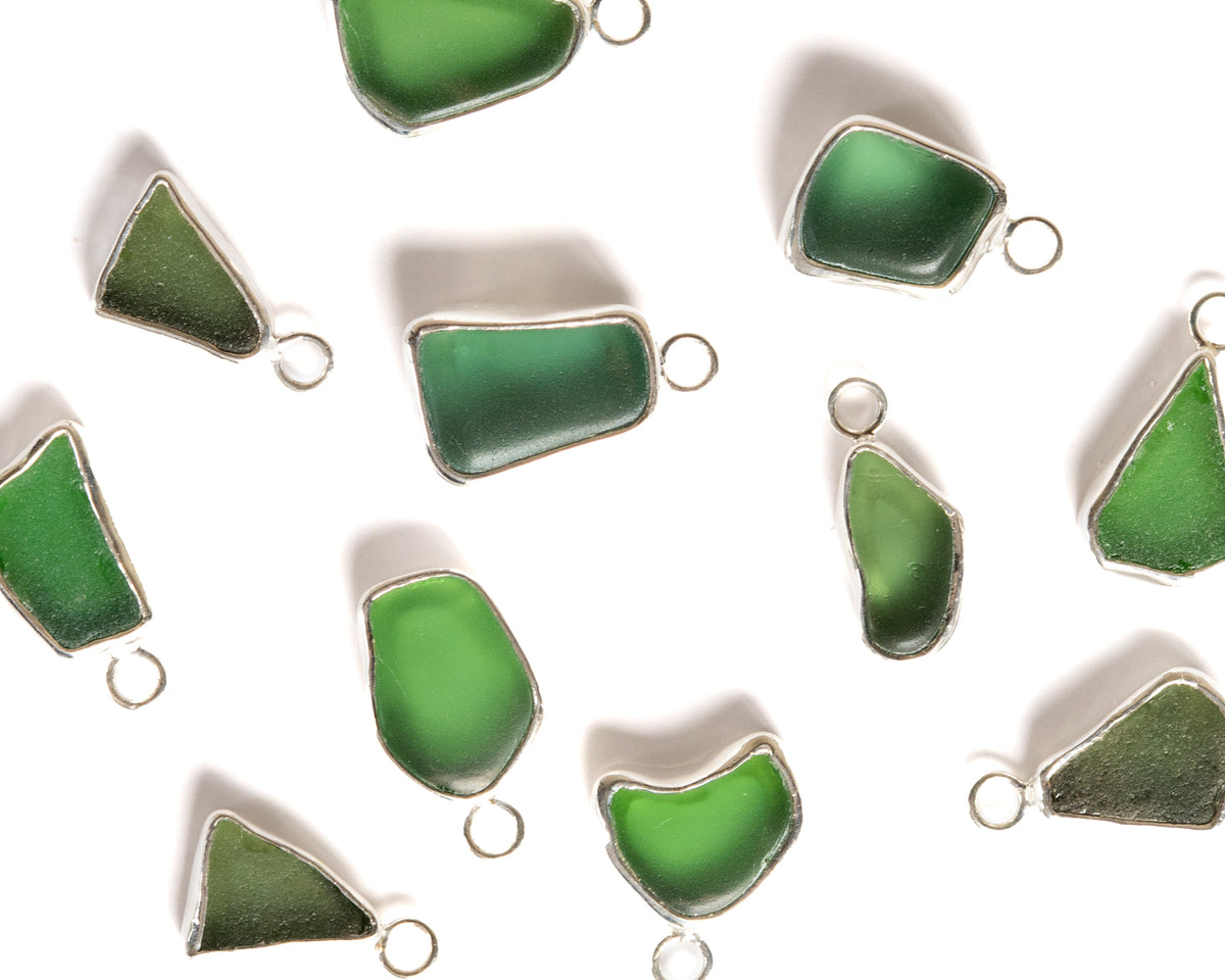 Large Seaglass Charm - Green