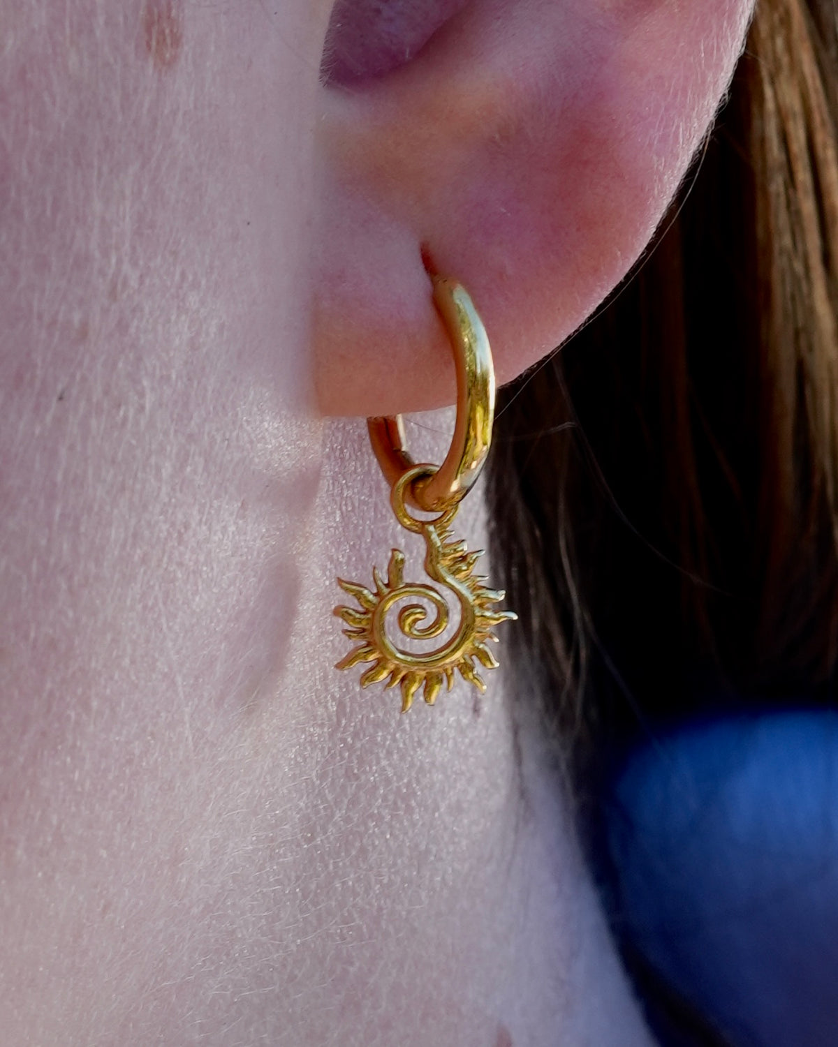 Gold Sun Earring Set