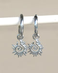 Silver Sun Earring Set