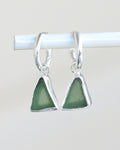 Seaglass Earring Set Silver- Lrg/Green