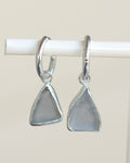 Seaglass Earrings Silver - Lrg/White