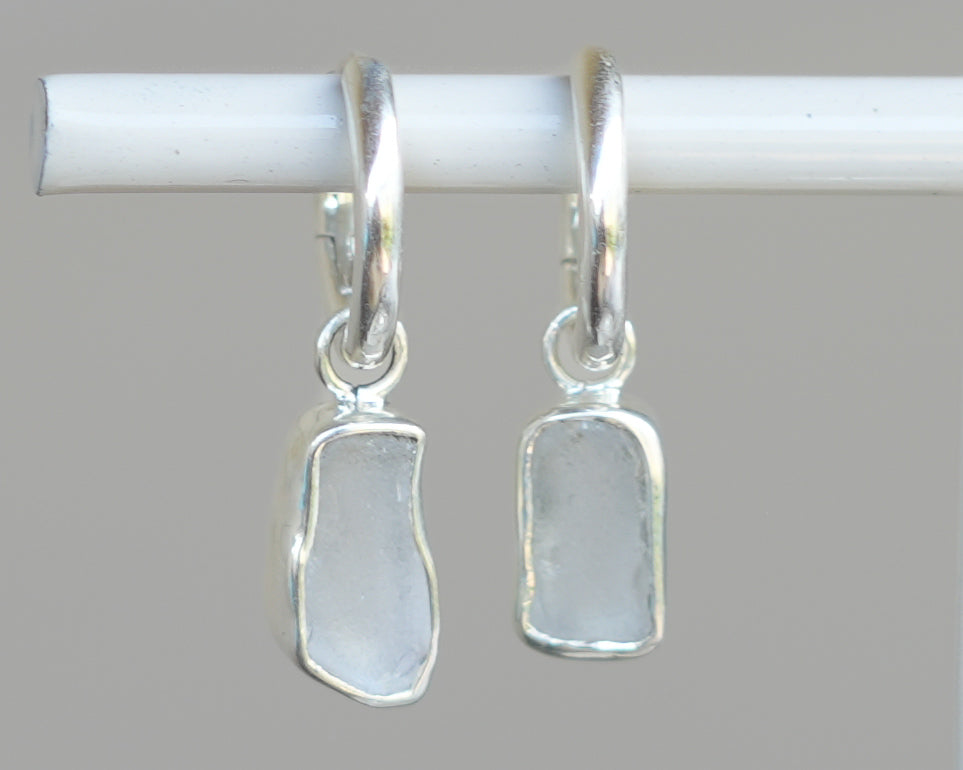 Seaglass Earrings - Sml/White