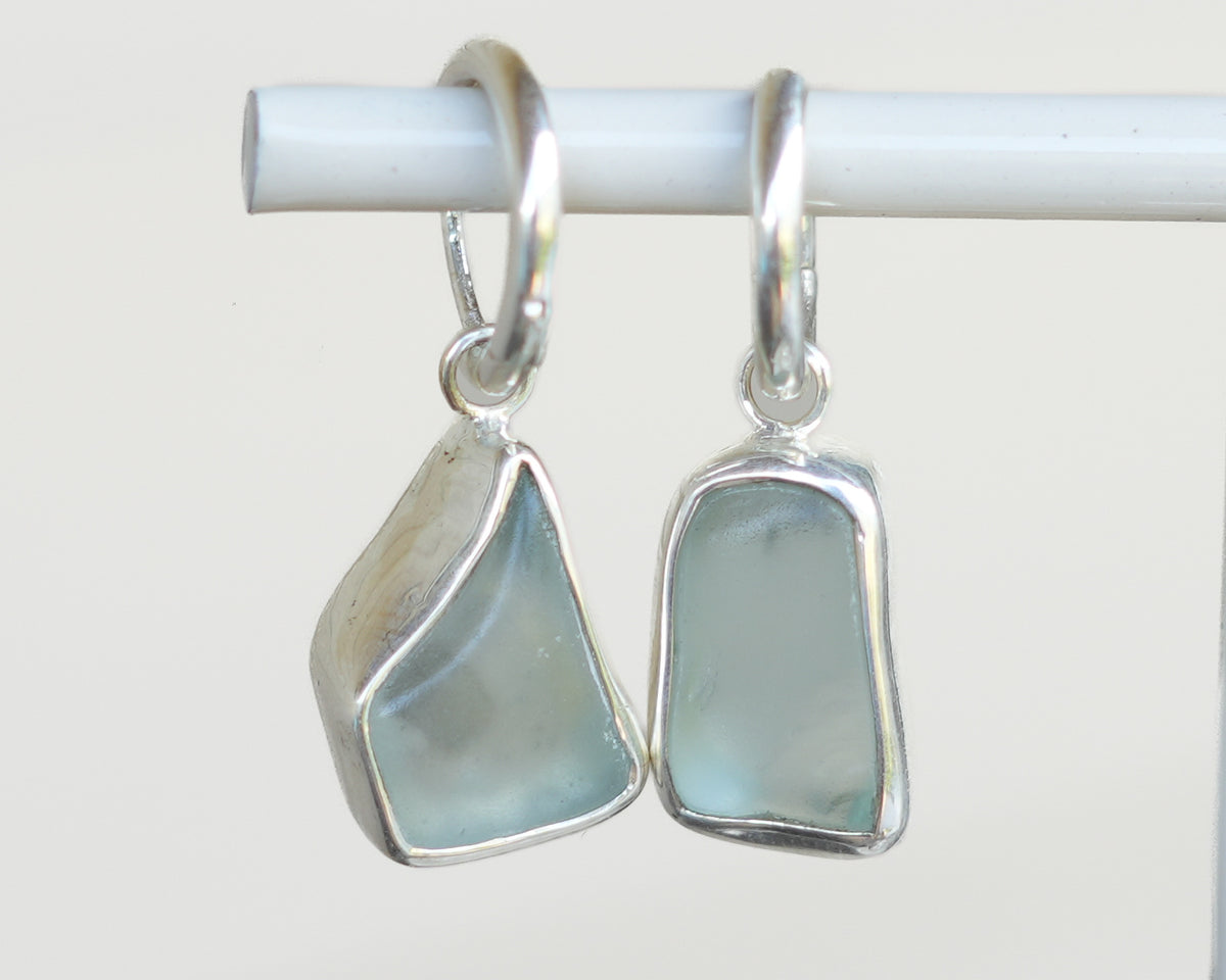 Seaglass Earrings - Lrg/Blue