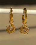 Gold Sun Earring Set